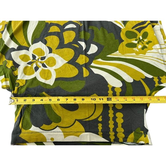 Manuheali'i Hawaiian Print Green Tropical Foral Size S Top - Picture 6 of 8